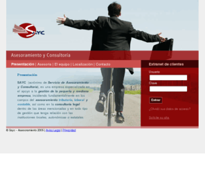 saycasesoramiento.com: SAYC - Asesoramiento y Consultoría
SAYC empresa especializada en el apoyo a la gestión de PYME, incidiendo fundamentalmente en los campos del asesoramiento tributario, laboral y contable, así como en la consultoría legal.