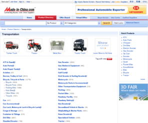 sharpscooters.com: China Transportation, Transportation Catalog, China Transportation Manufacturers
China Transportation catalog and Transportation manufacturer directory. Trade platform for China Transportation manufacturers and global Transportation buyers provided by Made-in-China.com.