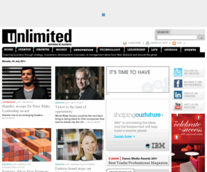 unlimited.co.nz: Unlimited magazine | business news, strategy & investment in New Zealand
Unlimited magazine – business news, strategy, development, innovation & management for business people, entrepreneurs, exporters, investors & startups.