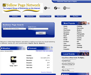 yellowpagenetwork.biz: Search our online Business Pages for local businesses. Yellow Page Network - Local Business for Local People.
Read user reviews for the best hotels, travel, restaurants, insurance, mortgages, banks, shoes, credit, furniture, real estate, toys, computers and more in Yellow Page Network