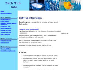 bathtubinfo.com: BathTub Info
Discover Great Bath Tub information - Best Practical Tips and Advice on Selecting a Bathtub for your Bathroom.