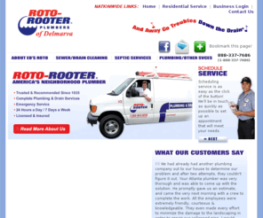 edsroto.biz: Roto Rooter Delaware Maryland Virginia | Sewer and Drain Cleaning Delaware Maryland Virginia | Septic Services Delaware Maryland Virginia | Plumbing Services Delaware Maryland Virginia
Roto Rooter Delmarva serves Delaware Maryland and Virginia with sewer cleaning, septic and plumbing services...