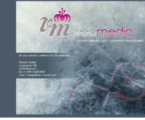 veo-media.com: Veo-Media - Ihre Fullservice Agentur für Multimedia im Ruhrgebiet
Ihre Fullservice Agentur für Multimedia, Webdesign und Printgestaltung im Ruhrgebiet, Veo-Media