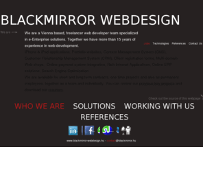 blackmirror.hu: blackmirror webdesign - webes és facebook alkalmazások, facebook rajongói oldalak tervezése és feljesztése
Facebook oldalak, Facebook alkalmazások tervezése és feljesztése. Egyedileg tervezett weboldalak, és webes alkalmazások.