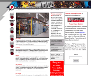 penmarautomation.com: Penmar Automation - Home : Automation and power press control safety
Automation, electrical and power press controls including full service and turnkey installations of robots, programmable logic, motion and press controls, hydraulics and pneumatics for industrial safety applications.