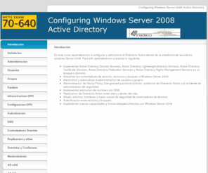 shirtsolo.com: Introduccion - 70-640 Configuring Windows Server 2008 Active Directory
Examen de Certificacion 70-640 Configuracion de Directorio Activo en Windows Server 2008