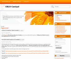 eb23canical.net: Página inicial
Joomla! - Um Motor de Portais Dinâmicos e Sistema de Gestão de Conteúdos