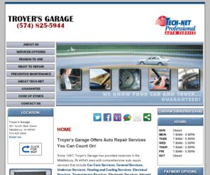 troyersgarage.com: Troyer's Garage - expert auto repair - Middlebury, IN 46540
Troyer's Garage provides the best auto repair, brake service, tires, transmissions & oil changes in Middlebury, IN 46540