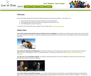 livetogive.org: Welcome - Live to Give
A WebsiteBuilder Website