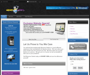 maumeegeeks.com: Maumee Geeks Intro
Maumee Geeks provides in-home computer repair service in the Maumee Ohio, Toledo Ohio, and Northwest Ohio area