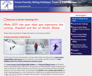 nordicchallenge.co.uk: Cross-country skiing holidays and top-quality ski coaching
Nordic Challenge offers exceptional cross-country skiing holidays, telemark courses and ski touring with BASI coaches.