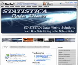 statsoft.com: Statistical Analysis Software, Data Mining, Predictive Analytics, Credit Scoring
StatSoft is the creator of STATISTICA, the most comprehensive suite of data mining and statistical analysis software.