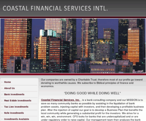 coastalfinancialservicesco.com: Coastal Financial Services, Inc
Coastal Financial Services, Inc with assiciation with A & W Investment & Development Co. ShoMe Real Estate Co. Healthy, Wealthy, & Wise, Inc.