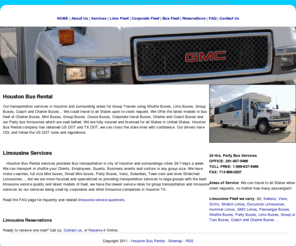 houstonbusrental.com: Houston Bus Rental Houston Bus Rental - Welcome
Houston Bus Rental offer services for Houston and surrounding areas. Houston Bus Rental travels all over the united states upon to your request.