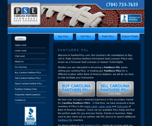 panthersseasontickets.com: Carolina Panthers PSL | Panthers Season Tickets | Buy, Sell & Trade
PantherPSLs.com provides a marketplace for fans looking to Buy, Sell & Trade Carolina Panthers Permanent Seat Licenses (PSLs) & Panthers season tickets. 