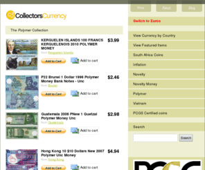 polymermoney.com: Search Results - Collectors Currency
Search for currency. Dealers in World Wide Bank Notes and Coins