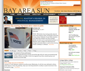 bayareatx.com: Bay Area Sun - Galveston Bay Area News, Classifieds, Autos and Jobs
Bay Area Sun is an online magazine focused on the Galveston Bay Area. Local news, items for sale and a business directory make BayAreaSun.com a truly local experience. Whether you're looking for something to do or places to go, The Bay Area Sun makes it easy to find what you're looking for.