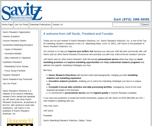savitzresearchsolutions.net: A welcome from Jeff Savitz, President and Founder
A welcome from Jeff Savitz, President and Founder