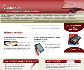 solucioneseditoriales.com: Soluciones editoriales a medida, diseño, edición, maquetación, traducción, fotografía, libros
soluciones editoriales, edicion, maquetacion, redaccion y traduccion, generacion de contenidos, informes tecnicos