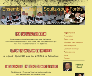 ensvocsoultzforets.com: Ensemble Vocal de Soultz-sous-Forêts - Ens Voc Soultz-sous-Forêts
Ensemble Vocal de Soultz-sous-Forêts, Soultz-sous-Forêts, Soultz/Forêts,  Vocal, Ensemble, de, Soultz, sous, Forêts,  Soultz, Forêts, Robert, Fischer, Gabriel, Lustig, Sitedel'EnsembleVocaldeSoultz-sous-Forêts, Don Kosaken Chor