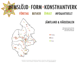 jamtform.se: JAMTFORM - Hemslöjd, form, konsthantverk
Formguide över slöjdare, konsthantverkare, butiker i Jämtlands län. Utställningslokaler, hembygdsgårdar m.m. som har hemslöjd, form och konsthantverk i sin verksamhet