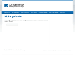 euroerstmarkt.com: Euroerstmarkt | EUROVERMOEGEN
Eurovermögen - Wir kennen den Weg durch das Meer der Finanzen.