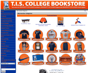 illinishop.com: T.I.S. College Bookstore - Illini Apparel & Souven
T.I.S. College Bookstore - University of Illinois | Fighting Illini | Sportswear | T-Shirts | Gifts | Apparel | Clothing | Merchandise