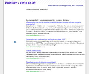 dents-de-lait.com: dents-de-lait.com : Définition : dents de lait
dents de lait