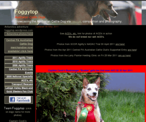 foggytop.com: Foggytop Home
A  dog rescue, photography and 
competiton site featuring the Australian Cattle Dog used in Herding and 
Agility, and Rally