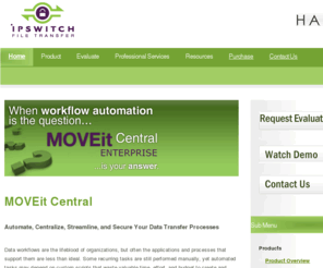 moveitcentral.com: MOVEit Central | IPSWITCH File Transfer
MOVEit Central line of software solutions will help your organization to centralize, streamline, secure and automate your most complex data transfers and workflows—regardless of the platforms, network architectures, operating systems and protocols involved.