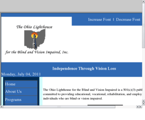 ohiolighthouse.com: Ohio Lighthouse for the Blind and Vision Impaired
Ohio Lighthouse for the Blind and Vision Impaired