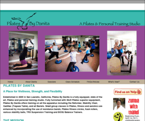 pilatesbydanita.com: home
Pilates By Danita is a private Pilates and personal training  studio offering individualized Pilates training on all the classical apparatus as well as small group mat classes. Aerobics and fitness classes round out the options offered at this intimate studio.