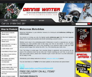 motocrossmotorbikes.com: Motorcross Riding Gear | Buy MX Boots, Clothing, Helmets & Accessories - FREE UK DELIVERY
Buy motorbike and motocross clothing, riding gear and accessories including helmets, boots goggles, body armour at great prices from Dennis Winter with FREE UK DELIVERY.