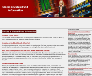 gemprom.com: Stocks & Mutual Fund Information - Stocks-Mutual-Funds
Articles and information on Stocks-Mutual-Funds from Stocks & Mutual Fund Information