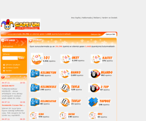 gamyun.net: Okey, 101, Yüzbir, Tavla, King, Kastet, Kelime Oyunları, Bilardo, Cep Oyunlar - Oyun Oyna, Sohbet Et - Gamyun.Net
Okey, Tavla, YüzBir ve diğer bir çok oyunu oynayabileceğiniz Türkiye'nin en iyi online oyun ve sohbet sitesi - Gamyun.Net