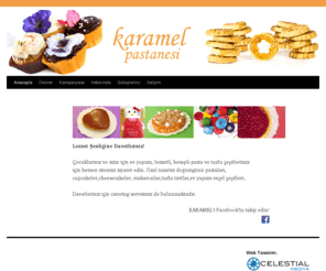 karamelpasta.com: Karamel Pastanesi
Lezzet Şenliğine Davetlisiniz! Çocuklarınız ve sizin için ev yapımı, lezzetli, hesaplı pasta ve tuzlu çeşitlerimiz için hemen sitemizi ziyaret edin. Özel tasarım doğumgünü pastaları, cupcakeler,cheesecakeler, makaronlar,tuzlu tartlar,ev yapımı reçel çeşitleri...Davetleriniz için catering servisimiz de bulunmaktadır.