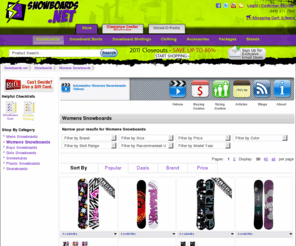 ladiessnowboards.com: Womens Snowboards
Guaranteed lowest prices on womens snowboards. Great selection of womens snowboards from Burton, K2, Ride, Roxy, and more.