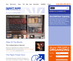 mattbaier.com: Professional Organizer - Matt Baier Organizing - Stamford, CT
Professional Organizer Matt Baier and his team declutter and organize homes and offices in Stamford, New Canaan, Greenwich, Westport, Darien, Norwalk, Fairfield, Westchester County, and New York City.