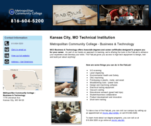 fablabmcckc.com: Technical Institution Kansas City, MO
Metropolitan Community College - Business and Technology  provides Business School to Kansas City, MO. Call 816-604-5200 for more information.