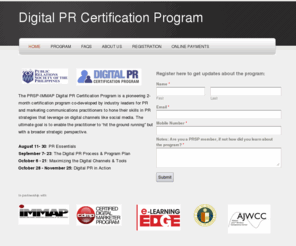 learndigitalpr.com: Digital PR Certification Program - Home
PRSP-IMMAP Digital PR Certification Program