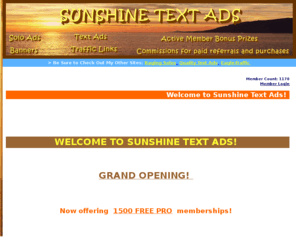 sunshinetextads.com: Sunshine Text Ads Free Text Ad Exchange!
