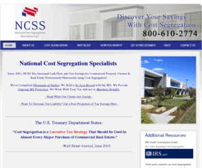 costsegregation-macrs.com: National Cost Segregation Specialists, LLC | Cost Segregation - Discover the Savings In Your Property
Cost Segregation is an IRS approved tax strategy to seperate 1245 personal from 1250 real property. Onwers of commercial property can increase cash flow and tax savings. 