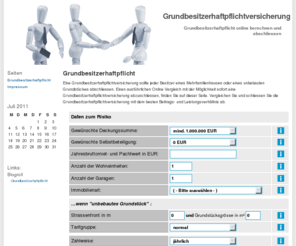 grundbesitzerhaftpflichtversicherung.net: Grundbesitzerhaftpflichtversicherung
Mit der Grundbesitzerhaftpflichtversicherung sind Sie als Hausbesitzer und Grundstücksbesitzer richtig versichert. Vergleichen Sie online.