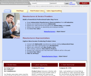 manufacturers-rep.com: Manufacturers Representatives - Independent Manufacturer Sales Reps Wanted
Manufacturers representatives wanted for independent manufacturer rep sales opportunities from nationwide manufacturers of all industries offering 100% commission sales opportunities.