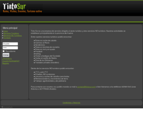 tintosur.com: TintoSur - Rutas, Visitas, Eventos, Turismo activo
TintoSur es una empresa de Servicios dedicada al turismo activo en Andalucía. Rutas, Visitas, Actividades, Turismo Activo.