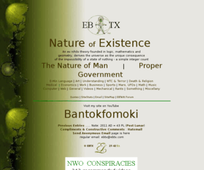 ebtx.com: Ebtx : Index - Origin of universe, Nature of man, Proper Government
