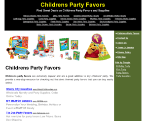 childrenspartyfavors.org: Childrens Party Favors
Childrens party favors - information and top deals