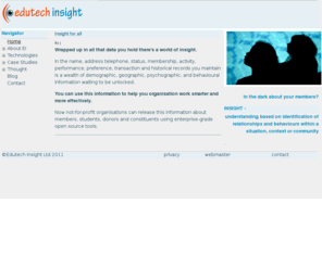 edutech.mobi: edutech insight |
Edutech Insight helps not for profit clubs, political and social organisations with CiviCRM, databases, Drupal and Google Analytics solutions that will assist fund-raising and transform relationships with members and stakeholders