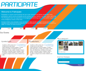 participatesport.com: Welcome to Participate
Participate Sport, mass participation events, triathlon, cycling, running, open water swimming events