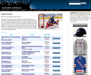 rangersschedule.com: Rangers Schedule - 2010-11 New York Rangers Hockey Schedule
New York Rangers Schedule Information for 2010-11 Regular Season Hockey Games & NHL Playoffs.